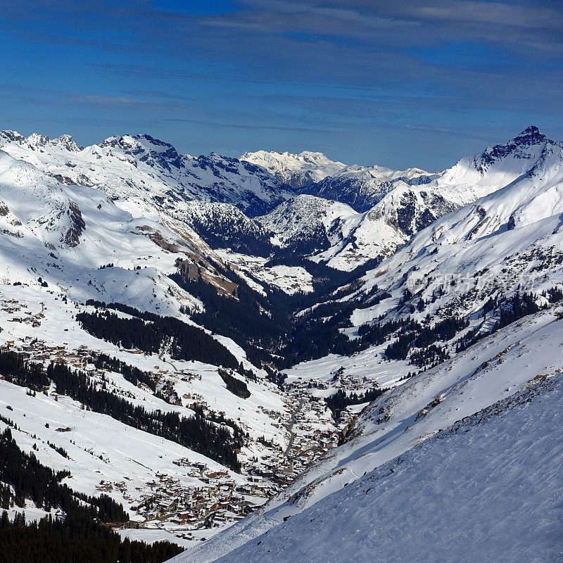 在奥地利的Lech am Arlberg滑雪